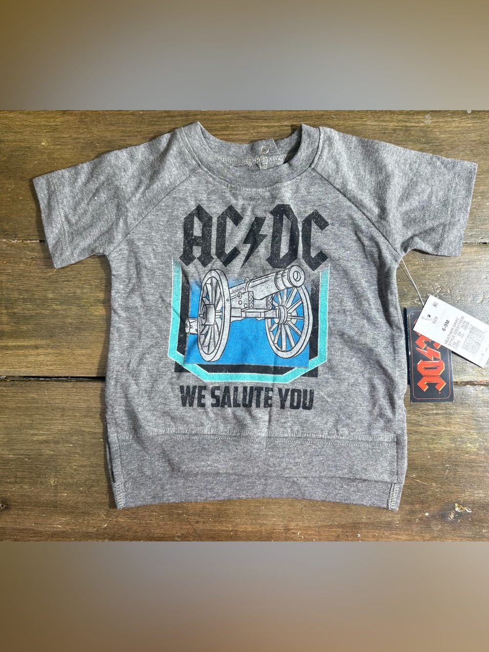 NWT AC/DC "For Those About To Rock" We Salute You- Size 6-9M